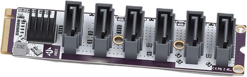 VINGVO 6 Port Expansion Card, PCIe Card, 6Port PCIe Expansion Cards for NAS Storage with 6Gbps Speed, Metal Structure with Heat Sink, Ideal for OS X & Wins in Kuwait