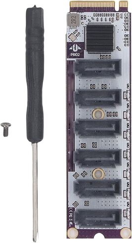 VINGVO 6 Port Expansion Card, PCIe Card, 6Port PCIe Expansion Cards for NAS Storage with 6Gbps Speed, Metal Structure with Heat Sink, Ideal for OS X & Wins in Kuwait