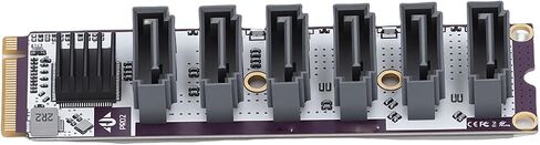VINGVO 6 Port Expansion Card, PCIe Card, 6Port PCIe Expansion Cards for NAS Storage with 6Gbps Speed, Metal Structure with Heat Sink, Ideal for OS X & Wins in Kuwait