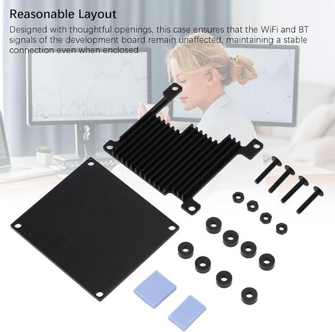 Aluminum Alloy Passive Cooling Development Board Protective Case for Orange Pi 3 WiFi/BT Signal Stable Connection Suitable for Tech Enthusiasts in Kuwait