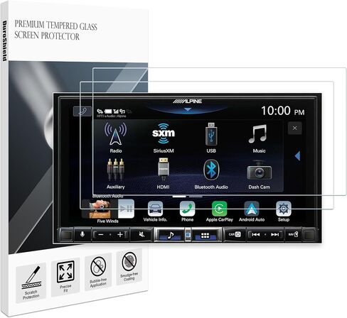 Tempered Glass Screen Protector for Alpine iLX-507 Digital Multimedia Receiver 7-Inch Display 9H+ Hardness with Aluminum Reinforcement [2 Pack] (Clear) in Kuwait