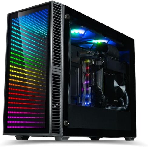 Continuum Infinity Mirror SFF Gaming PC Case: Mini-ITX, SFX PSU, PCIe 4.0 Riser, 240mm AIO Ready, with 4X PWM ARGB Fans (600-2000rpm) + Controller, Triple-Slot (125mm) GPU Support in Kuwait