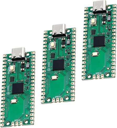 3-Pack RP2040 Microcontroller Board, Dual-Core ARM Cortex-M0+ up to 133MHz, 2MB Flash, 30 GPIO Pins, Compatible with Raspberry Pi Pico, Supports MicroPython & C/C++ (USB-C Port) in Kuwait