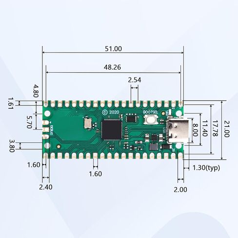 3-Pack RP2040 Microcontroller Board, Dual-Core ARM Cortex-M0+ up to 133MHz, 2MB Flash, 30 GPIO Pins, Compatible with Raspberry Pi Pico, Supports MicroPython & C/C++ (USB-C Port) in Kuwait