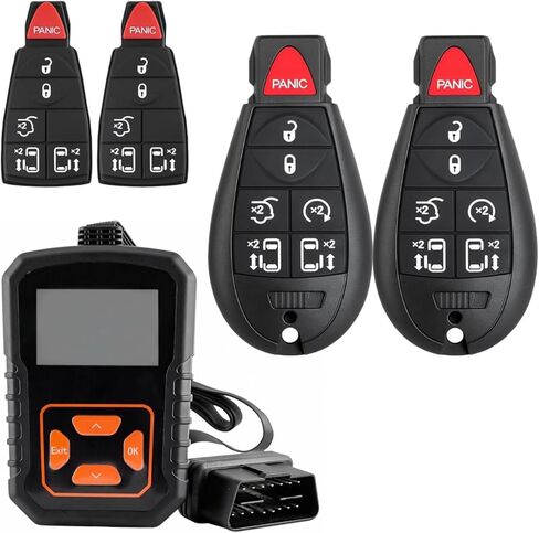 Simple DIY Remote Key Fob Replacement Fits for Dodge Grand Caravan 2008-2019, and for Chrysler Town & Country 2008-2016 - Includes Interchangeable 6 & 7-Button Keypads, FCC ID: IYZ-C01C / M3N5WY783X in Kuwait