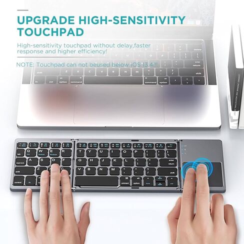 Generic case Compatible with Motorola Razr (2024) (Color : Black Keyboard (Language English)) Mini Foldable Wireless Touchpad Keyboard (Language English) in Kuwait