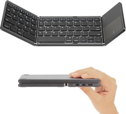 Generic case Compatible with Motorola Razr (2024) (Color : Black Keyboard (Language English)) Mini Foldable Wireless Touchpad Keyboard (Language English) in Kuwait