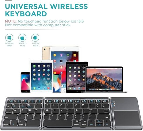 Generic case Compatible with Motorola Razr (2023) (Color : Black Keyboard (Language English)) Mini Foldable Wireless Touchpad Keyboard (Language English) in Kuwait