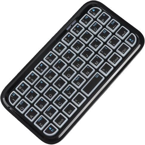 Compact Bluetooth Keyboard Wireless and Wired Dual Mode Keyboard for Portable Tablet with Silent Keys 300mAh Rechargeable Battery Travel Cone (Backlit Black) in Kuwait