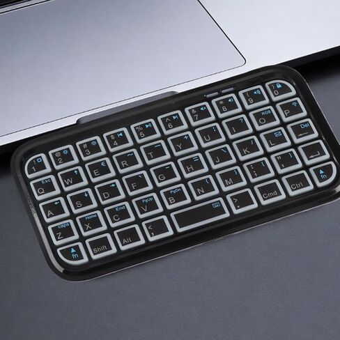 Compact Bluetooth Keyboard Wireless and Wired Dual Mode Keyboard for Portable Tablet with Silent Keys 300mAh Rechargeable Battery Travel Cone (Backlit Black) in Kuwait