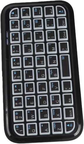 Compact Bluetooth Keyboard Wireless and Wired Dual Mode Keyboard for Portable Tablet with Silent Keys 300mAh Rechargeable Battery Travel Cone (Backlit Black) in Kuwait