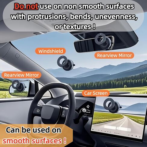 Magnetic Suction Cup Phone Mount for Magsafe, 360° Adjustable Magnetic Car Phone Holder, Pocket Size Foldable Car Mount, Cell Phone Holders for Your Car for iPhone 16 Pro Max 15 14 13 12 Plus in Kuwait