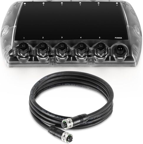 411850-1 AS ETH 5PGL 5-Port Ethernet Switch + 720073-6 AS EC 5E 5-Foot Ethernet Cable for Humminbird, Black in Kuwait