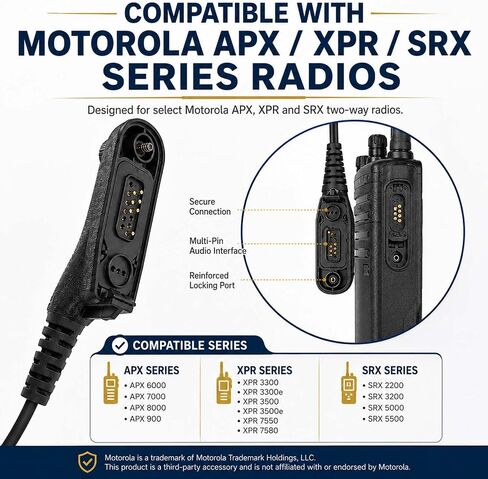 APX 6000 Acoustic Tube Earpiece with PTT Mic for Motorola Radios in Kuwait