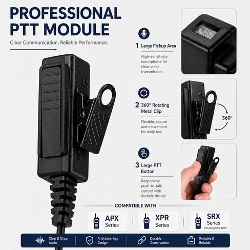APX 6000 Acoustic Tube Earpiece with PTT Mic for Motorola Radios in Kuwait
