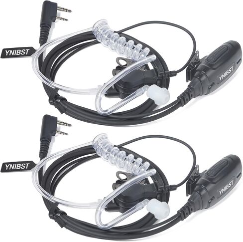 2Pin Acoustic Coil Tube Walkie Talkie Earpiece with PTT Mic (2-Pack) in Kuwait