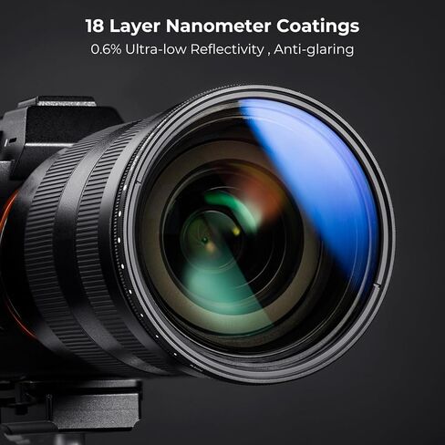 77mm Variable ND/CPL/Lens Cap Kits (3Pcs) Neutral Density ND2-2000(1-11 Stops) Polarizing Lens Filter with 18 Multi-Layer Coated for Camera Lens in Kuwait