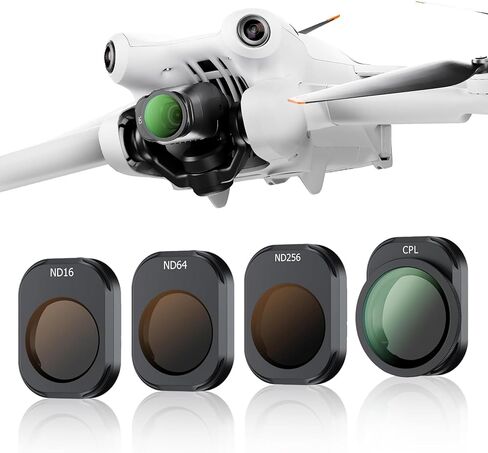 JJC ND & CPL Filter Kit Compatible with DJI Mini 4 Pro, 4 Pack CPL ND16 ND64 ND256 Polarizing Neutral Density Filters Sets with Wipe, Compatible with DJI Mini 4 Pro Drone Lens Accessory in Kuwait