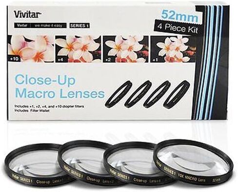 Vivtar 52mm Professional Multi-Coated Digital UV CPL FLD & +1 +2 +4 & +10 Macro Close Up Camera Lens Filter Kit + Cleaning Kit in Kuwait