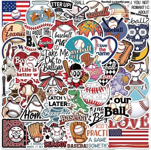 50PCS Softball Stickers, Sports Stickers for Water Bottle, Laptop, Phone, Perfect Softball Gifts for Girls and Teen Sticker in Kuwait