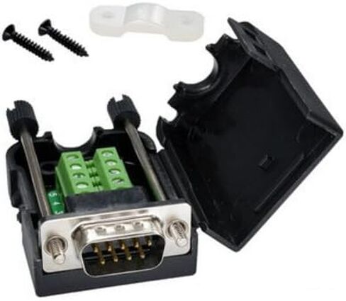 Male D-Sub DB9 to Screw Terminal Block Adapter Kit, solderless, 2X Pack, COM9 Male, Thumb Screw, EZSync901 in Saudi Arabia