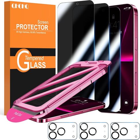 QHOHQ for 18 Pro Max Privacy Screen Protector, 9H+ Tempered Glass in Kuwait