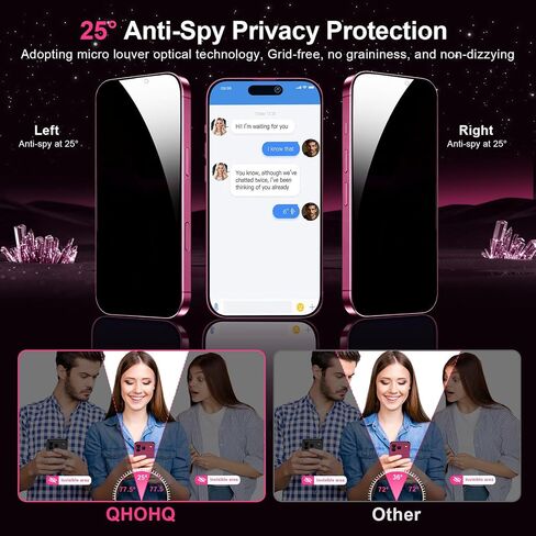 QHOHQ for 18 Pro Max Privacy Screen Protector, 9H+ Tempered Glass in Kuwait