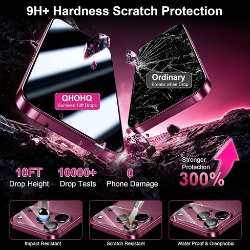 QHOHQ for 18 Pro Max Privacy Screen Protector, 9H+ Tempered Glass in Kuwait
