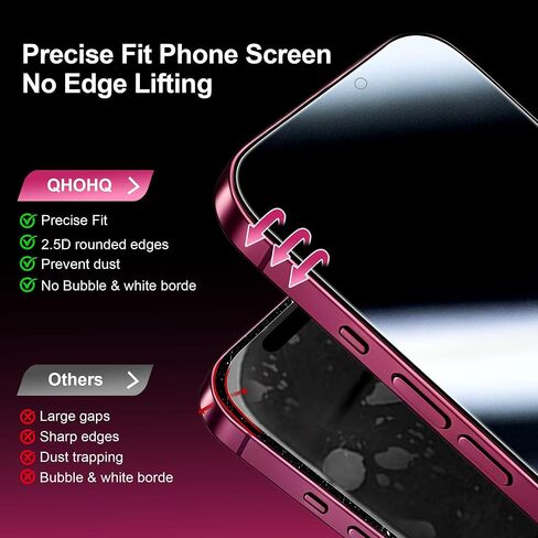 QHOHQ for 18 Pro Max Privacy Screen Protector, 9H+ Tempered Glass in Kuwait