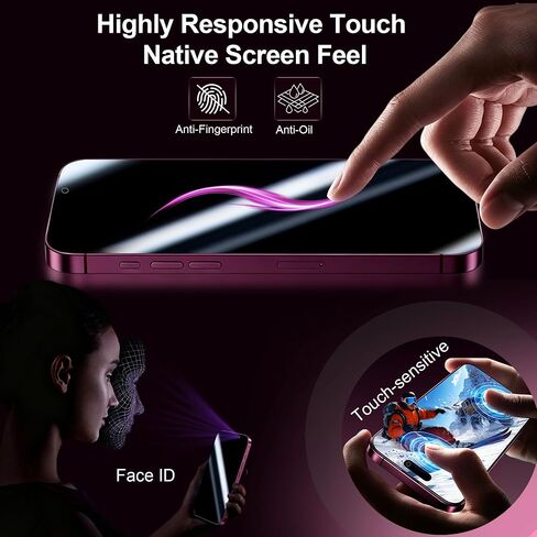 QHOHQ for 18 Pro Max Privacy Screen Protector, 9H+ Tempered Glass in Kuwait