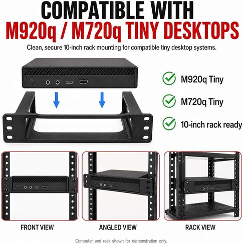 SplashNColor 10 Inch Rack Mount for Lenovo ThinkCentre M920q M720q Tiny Desktop – Secure Screw-in Bracket | Space-Saving Server Rack Organization | Mini PC Mounting Solution for IT in Saudi Arabia