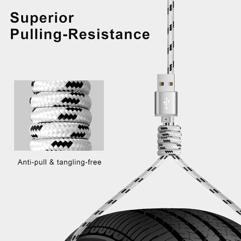 10Ft Multi Charging Cable 3A, 2Pack Braided Fast Charging 3-in-1 Multiple Charger Cable with IP/Micro USB/Type C Adapter Port for Cell Phones/iPhone 17 16 15 14 13/ Samsung/Pixel/Tablet and More in Saudi Arabia