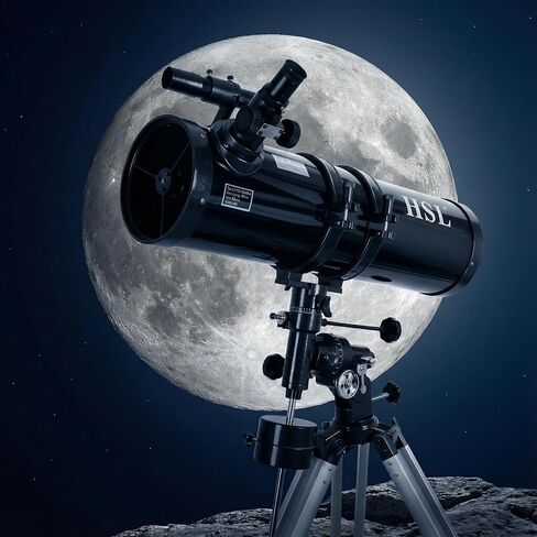 150EQ High-Power Reflector Telescope for Adults – Manual Equatorial Mount, Phone Adapter, Steel Tripod, Filters and Carry Case in Kuwait
