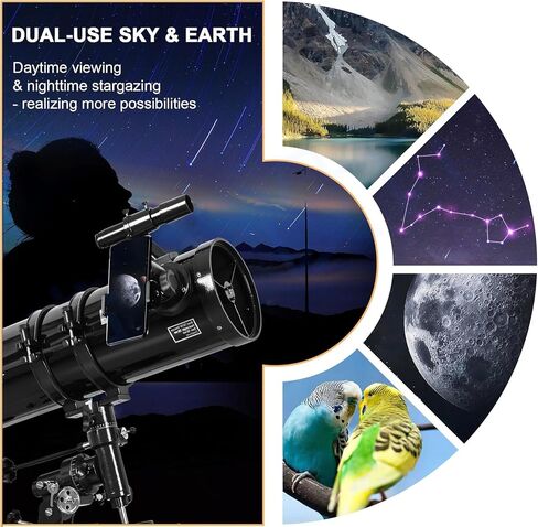 150EQ High-Power Reflector Telescope for Adults – Manual Equatorial Mount, Phone Adapter, Steel Tripod, Filters and Carry Case in Kuwait