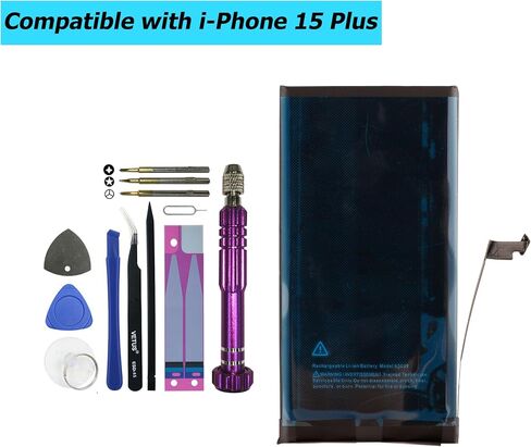 New A3039 Replacement Battery Compatible with iPhone 15 Plus with Technical Toolkit in Kuwait