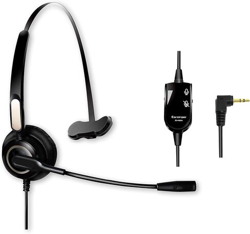 2.5mm Telephone Headset with Noise Canceling Mic, Ultra Comfort - Single Ear Design & Volume Control for Cisco, Panasonic, Gigaset, PLT, Vtech, AT&T & More Cordless Landline Office Phones in Saudi Arabia