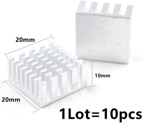 10pcs Silver 20 * 20 * 10mm CPU Cooler Pure Aluminum LED in Saudi Arabia