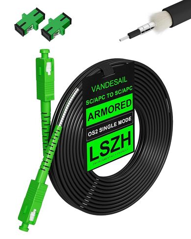 30M SC/APC Fiber Optic Internet Cable 100ft OS2,Outdoor Armored in Saudi Arabia