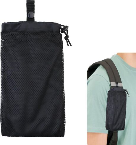 Backpack Shoulder Strap Pouch Ultralight, Phone Holder for Backpack Strap Water-Resistant Front Pouch for Cellphone Snack Easy Access for Outdoor in Saudi Arabia