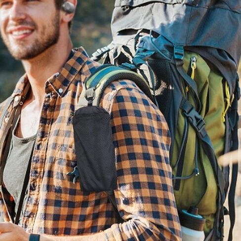 Backpack Shoulder Strap Pouch Ultralight, Phone Holder for Backpack Strap Water-Resistant Front Pouch for Cellphone Snack Easy Access for Outdoor in Saudi Arabia