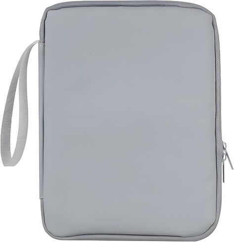 Tablet Sleeve for 12.9 in Devices, Multi-Pocket Protective Tablet Bag with PU Mouse Pad Surface, Lightweight, Lanyard Handle, Secure Zipper, Gray, 9.1 x 1.2 x 12.2 in / 23 x 3 x 31 cm in Saudi Arabia