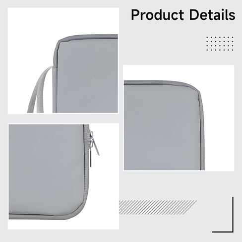 Tablet Sleeve for 12.9 in Devices, Multi-Pocket Protective Tablet Bag with PU Mouse Pad Surface, Lightweight, Lanyard Handle, Secure Zipper, Gray, 9.1 x 1.2 x 12.2 in / 23 x 3 x 31 cm in Saudi Arabia