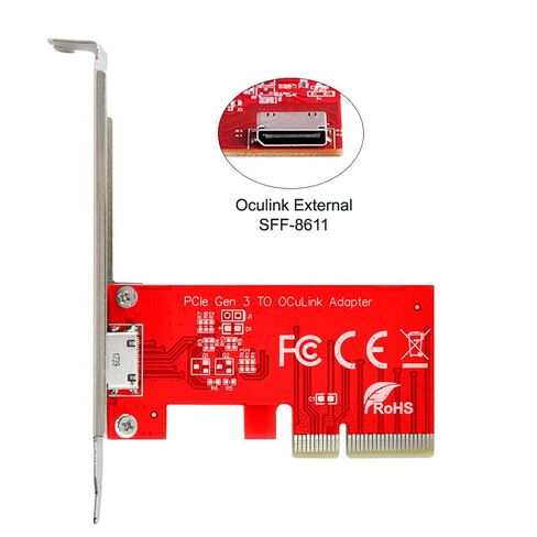 PCI-E 3.0 Express 4.0 x4 to Oculink External SFF-8612 SFF-8611 Host Adapter for PCIe SSD with Bracket in Saudi Arabia