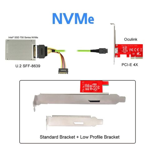 PCI-E 3.0 Express 4.0 x4 to Oculink External SFF-8612 SFF-8611 Host Adapter for PCIe SSD with Bracket in Saudi Arabia