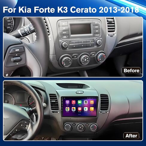 【4G+64GB】 Car Radio Stereo for Kia Forte K3 Cerato 2013-2018,Android 13 Carplay&Android Auto with 9 Inch IPS Touch Screen Radio Support Real-Time GPS/Bluetooth/Voice Control/WiFi/AHD Camera/SWC/FM in Saudi Arabia