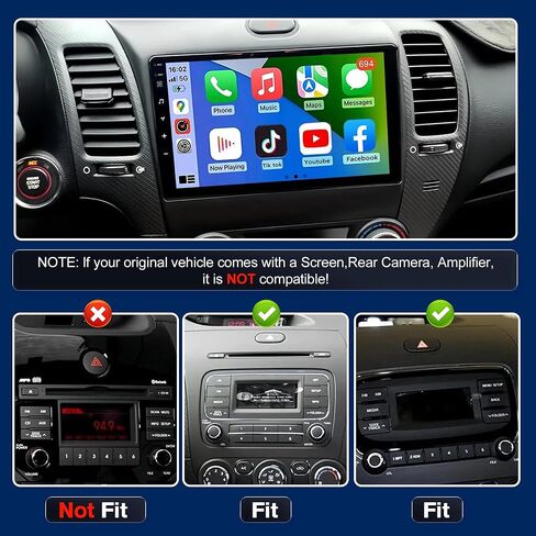【4G+64GB】 Car Radio Stereo for Kia Forte K3 Cerato 2013-2018,Android 13 Carplay&Android Auto with 9 Inch IPS Touch Screen Radio Support Real-Time GPS/Bluetooth/Voice Control/WiFi/AHD Camera/SWC/FM in Saudi Arabia