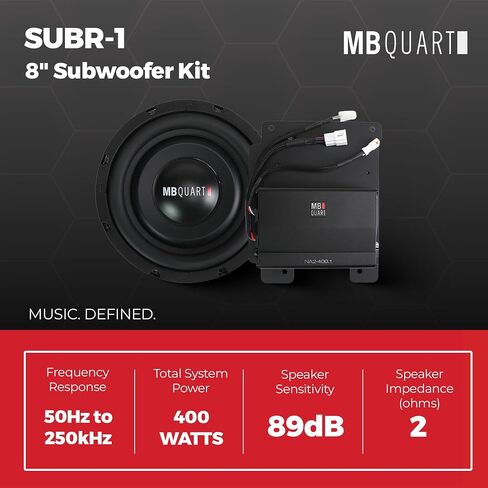 MB Quart 8" Subwoofer Upgrade for 21-24 Ford Bronco, Tuned Audio Package with Specific Long-Throw High Output and 50-250Hz Frequency Response, 400W in Saudi Arabia
