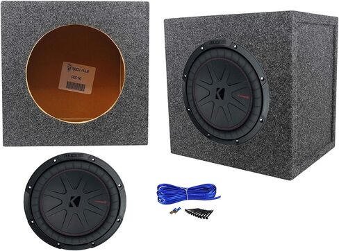 Audiosavings Bundle: Kicker 48CWR104 CompR 800w 10" Subwoofer Bundle with Complete Sub Box Kit Speaker & Rockville RS10 Single 10 0.75 cu.ft. 3/4 MDF Enclosure Box (3 Items) in Saudi Arabia