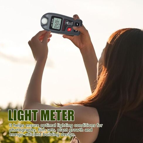 Light Meter Photography - Illuminance Meter, Digital Light Intensity Meter Lcd Display | Effortless Handheld Digital Light Meter Ambient Temperature Measurer with Practical Measuring Tool in Saudi Arabia