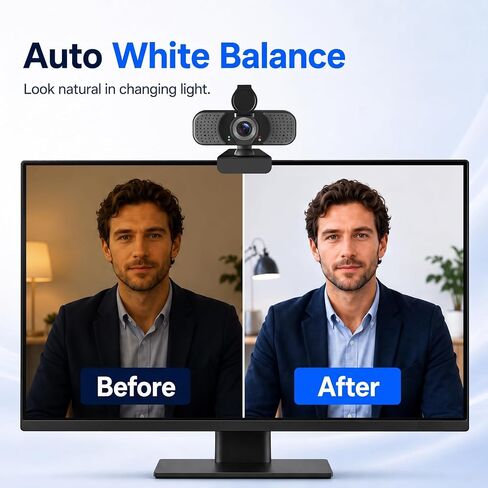 4K UHD Webcam with PDAF Autofocus, Dual Mics, Privacy Cover and Tripod in Saudi Arabia